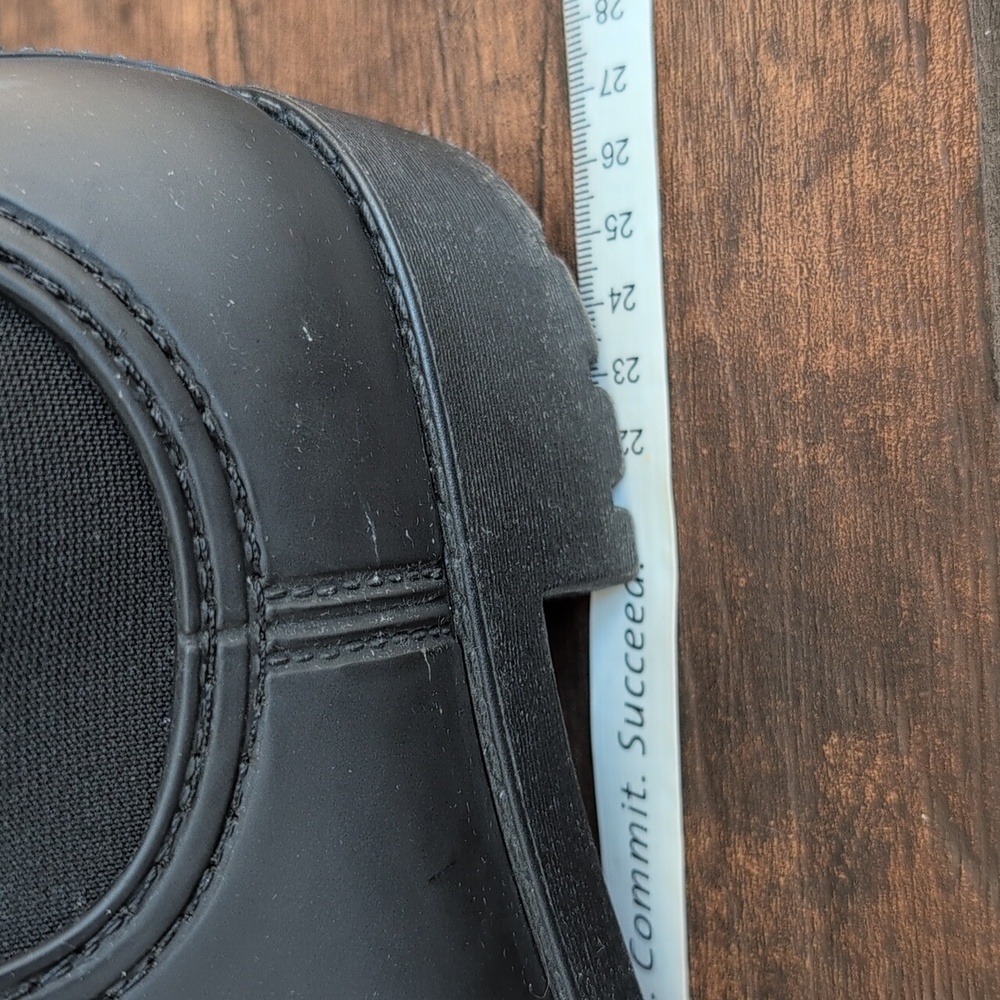 Jeffrey Campbell Black Matte Cloudy Waterproof Chelsea Platform Rain Boots - 8.5 - Picture 10 of 11